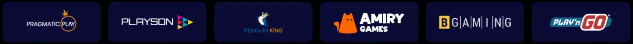 Logos van spelproviders Pragmatic Play NetEnt Evolution