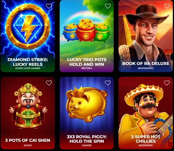 Sloten grid met diverse game providers op scherm