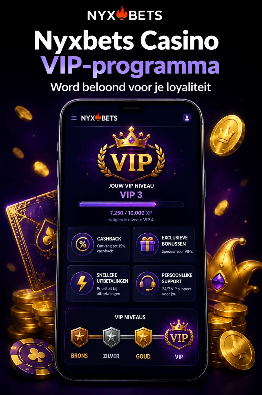 Nyxbets Casino VIP-programma — Word beloond voor je loyaliteit